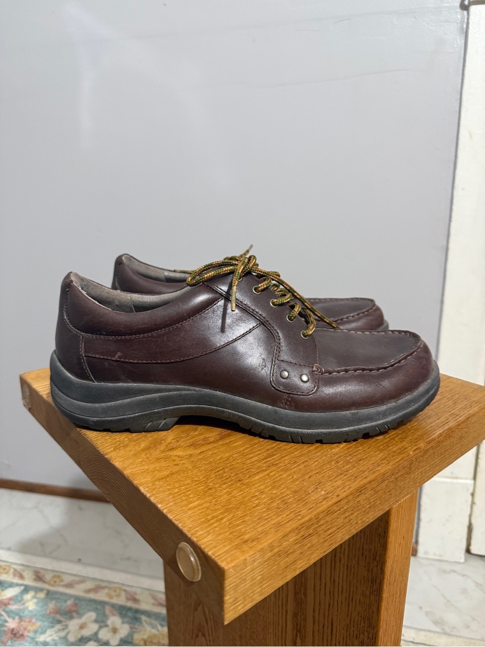 Dansko Shoes Mens 46 13 Brown Leather Moc Toe Lace Up Comfort Walking Work